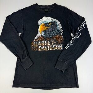 Vintage Harley Davidson 3D Emblem Mens Size M Long Sleeve T-Shirt Single Stitch